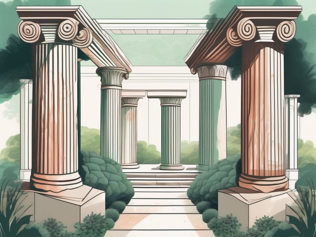 Two ancient greek pillars