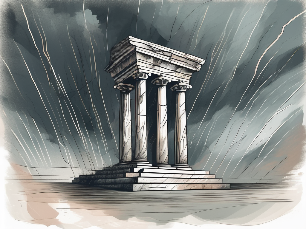 A sturdy ancient roman column