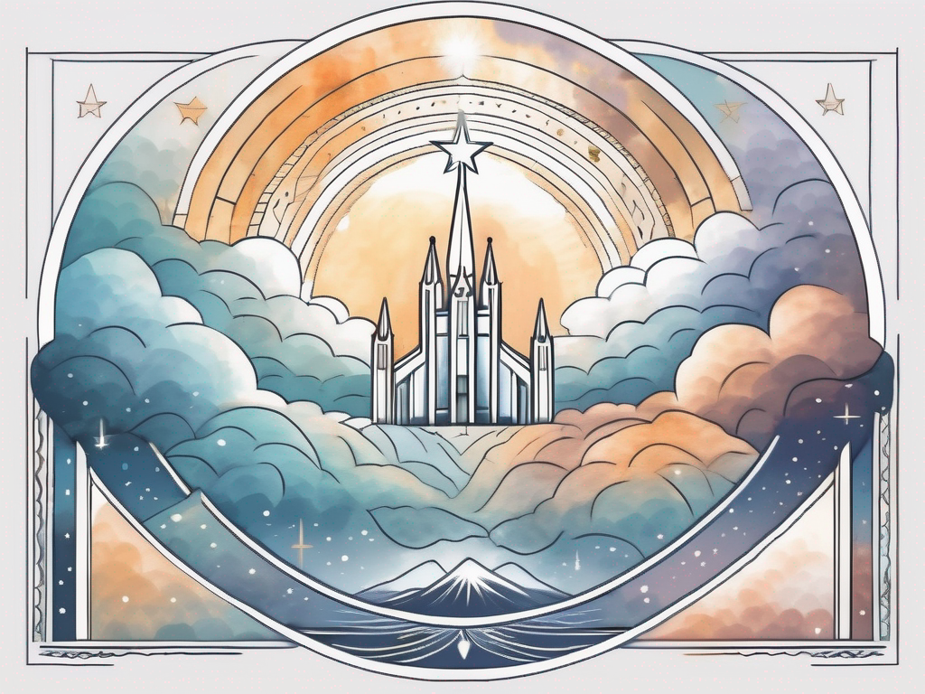 A serene celestial kingdom with multiple levels