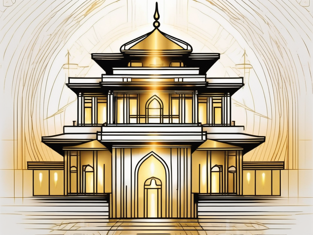 A golden temple symbolizing the mormon faith